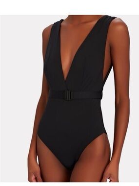 Zimmermann Black One-Piece Swimsuit with Front Buckle